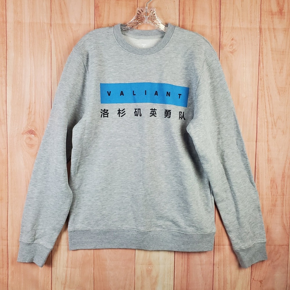 Fanatics Valiant Sweatshirt Men's Medium Gray Cotton Fleece Lined Long Sleeve